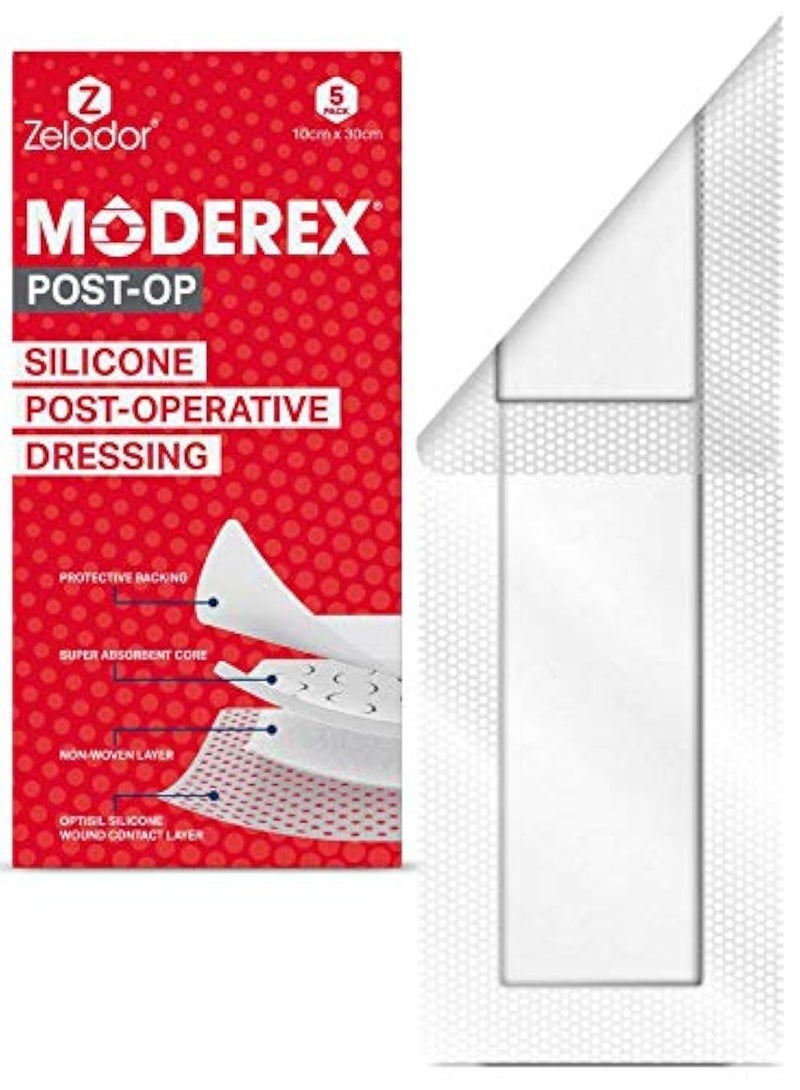 Silicone Post-Op Dressing for Wound Care After Surgical Operation (10x30cm x 5)